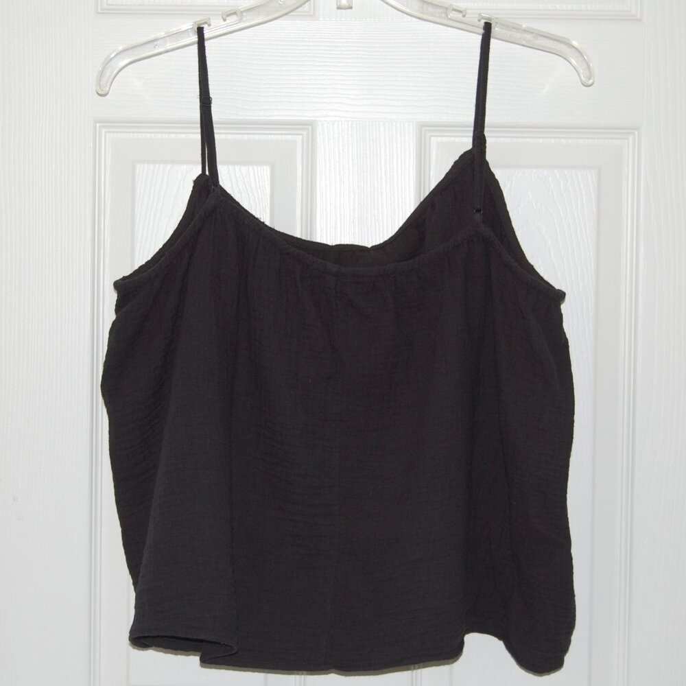 H&M Black Strap Shoulder Gauze Top Women 2XL (Bust: 50") - Picture 2 of 4
